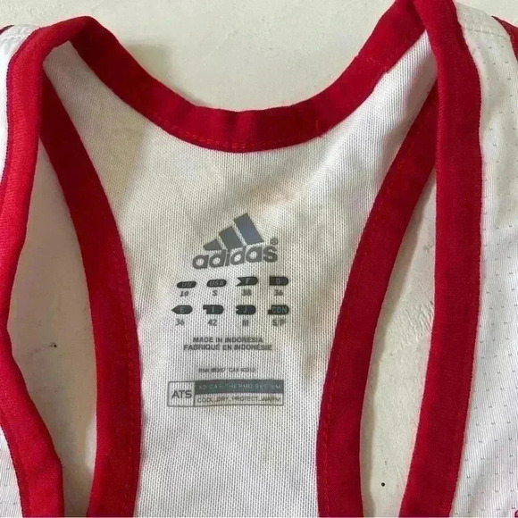 Adidas ATS Retro Cool Red and White Tank Size S Front and Back - Picture 4 of 8